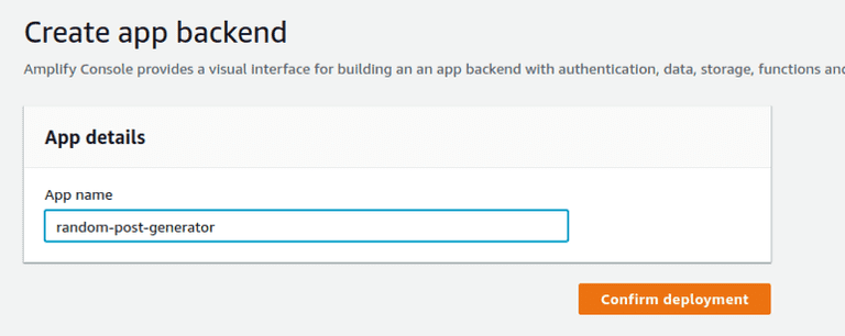 name new backend app